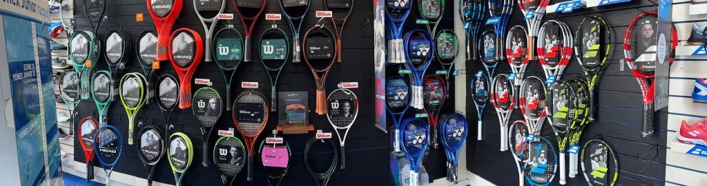 rackets on a wall